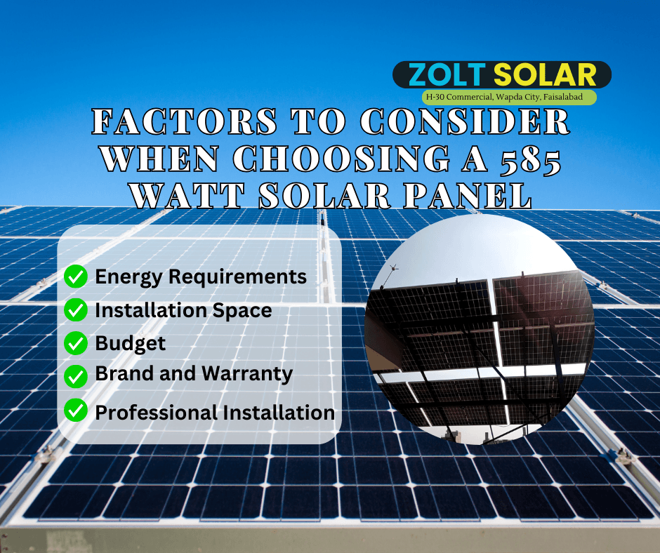 Factors to Consider When Choosing a 585 Watt Solar Panel